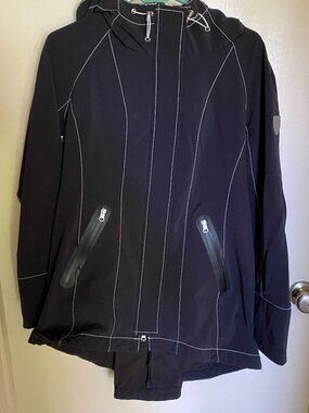 Goode Rider Black Softshell Riding Jacket Fleece Lined Equestrian Waterproof L